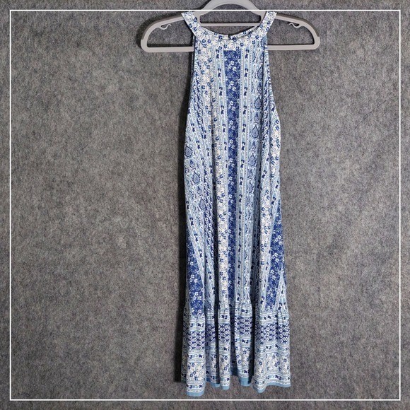 LOFT Ann Taylor XS Blue Floral Dress Lightweight Relaxed Straight Breathable