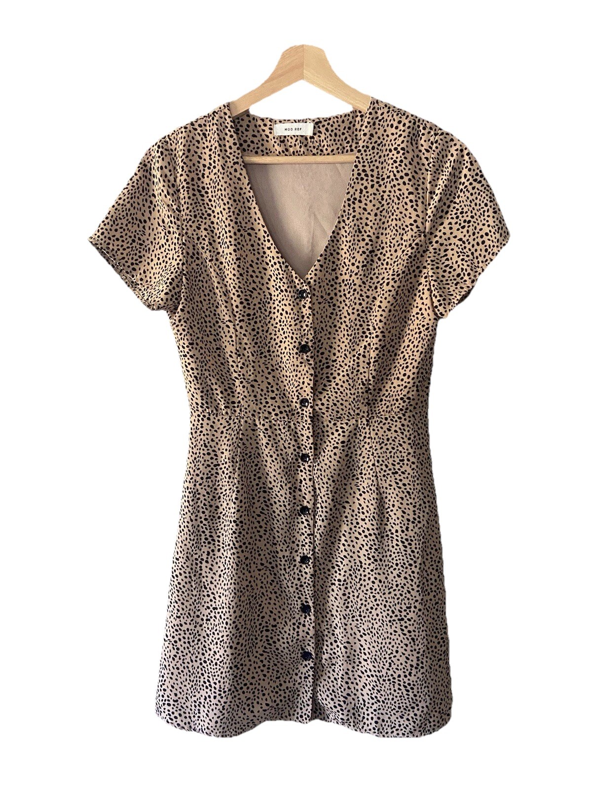Mod Ref Cheetah Black & Brown Animal Print w/ lining A-line dress Size S Small