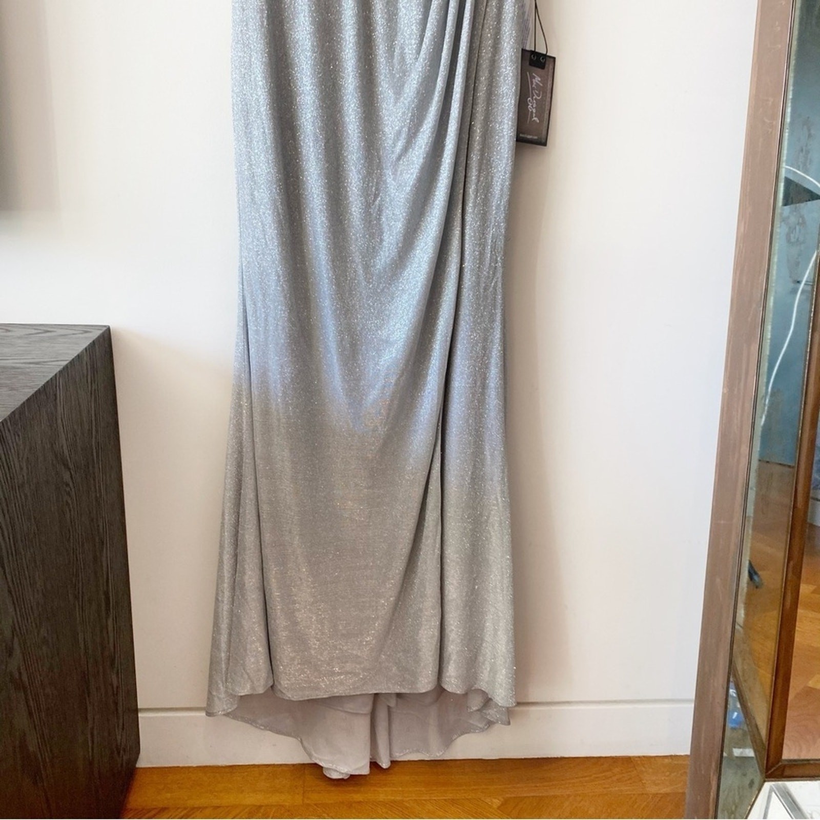 NWT Mac Duggal Size 14 WRAP OVER GLITTER EVENING GOWN MSRP 398 New