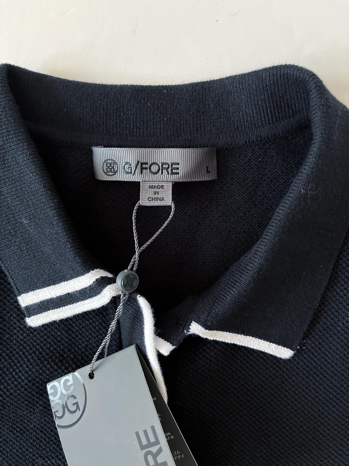 G/FORE Dress Womens L Black Collared Knit Sleeveless Polo Golf Shift Cotton NWT