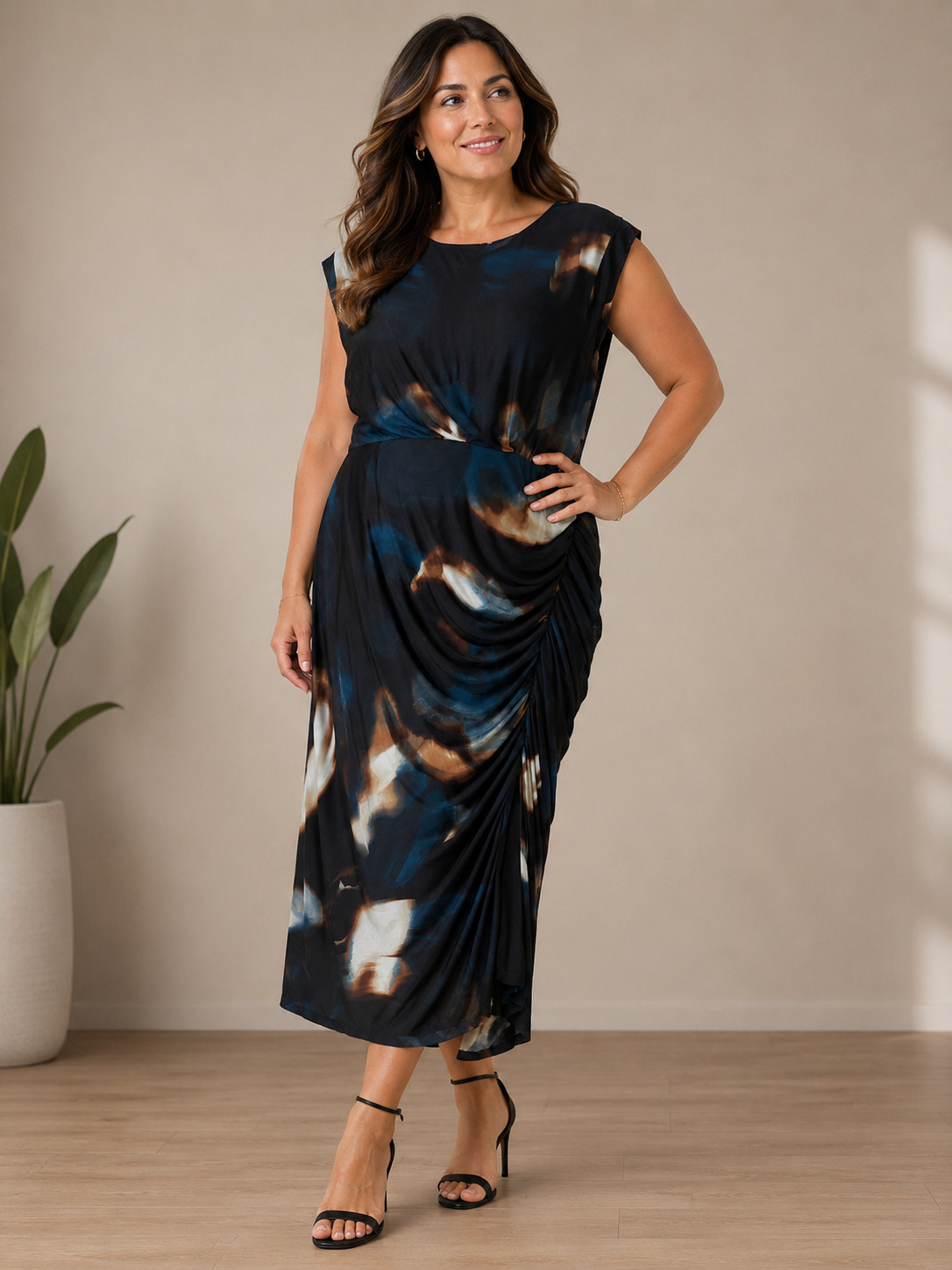 DKNY Ruched Midi Dress – Women’s Plus Size 20W – New With Tags