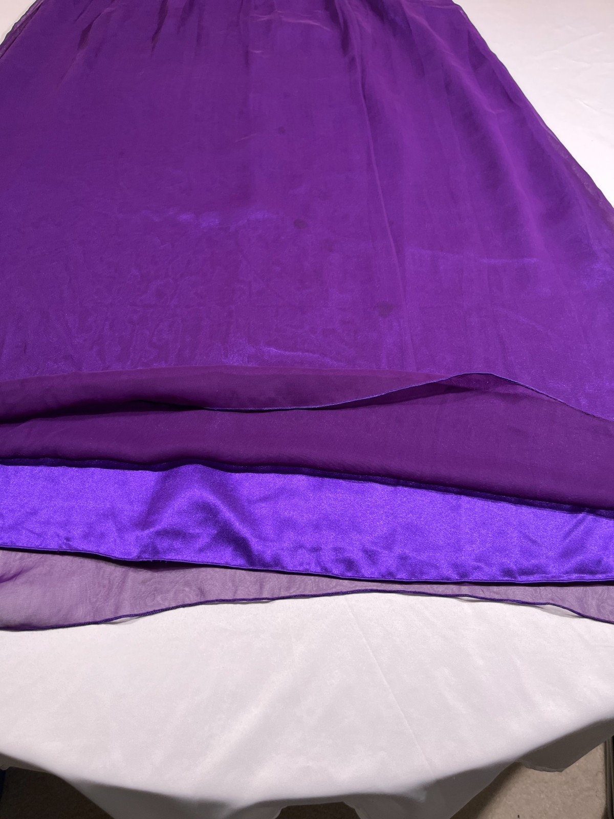 Deep Purple Chiffon Maxi Dress Ruched V Neck Evening Gown Whimsygoth Prom 15.5