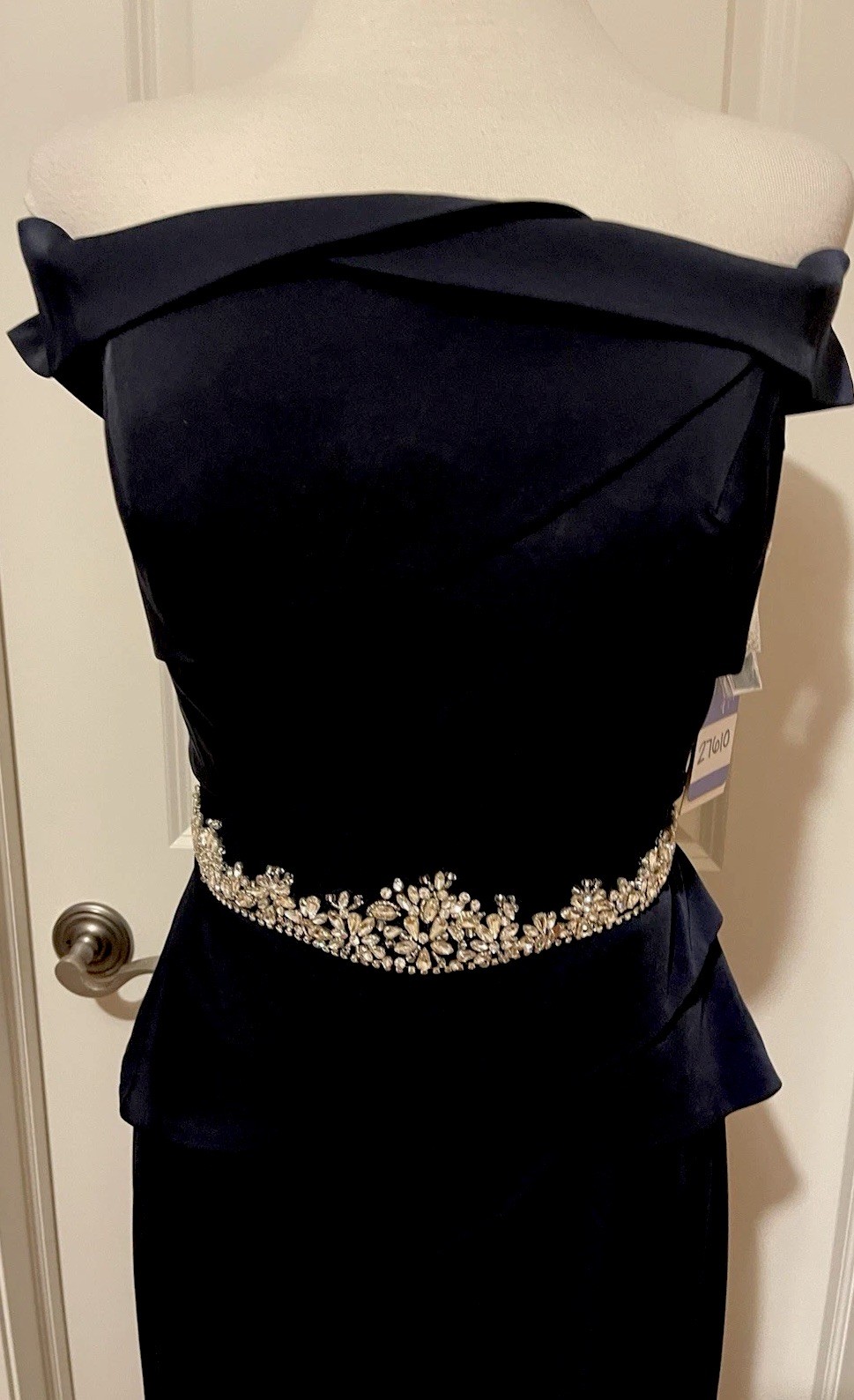 Alyce Paris 27610 Midnight Rhinestone Detail Gown /Dress- Sz 10~Beautiful~ NWT~