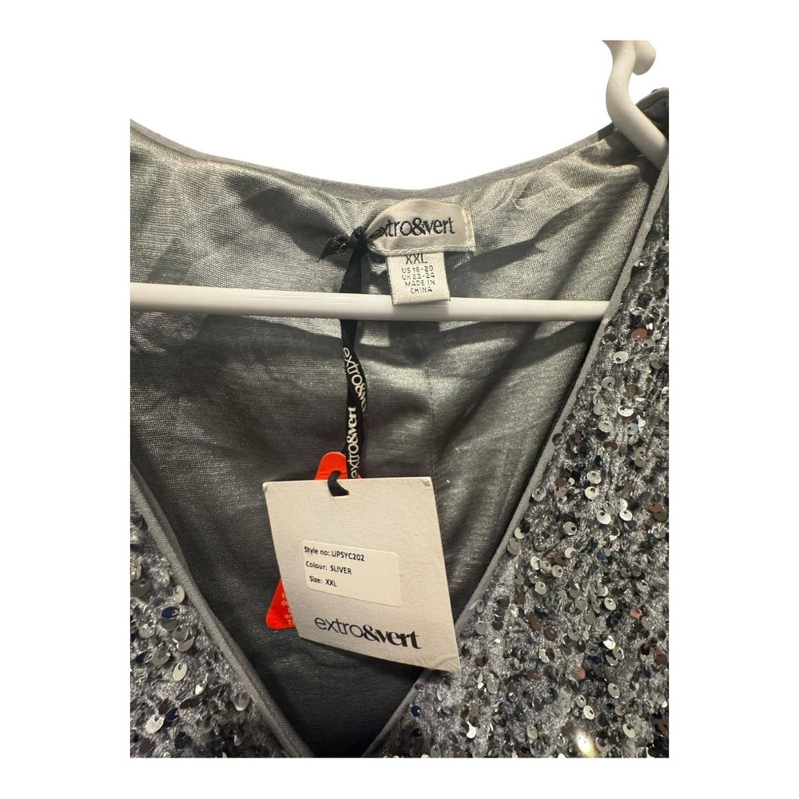 Extro & Vert Sparkling Silver And Black Dress