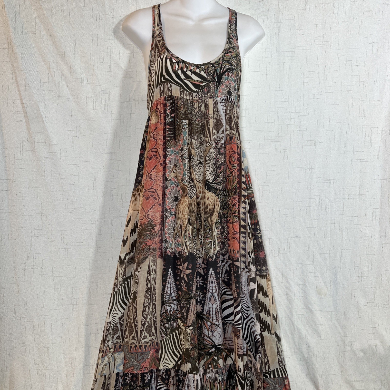 ALL SAINTS SPITALFIELDS TREASURE DRESS Animal Print 100% SILK, UK6, US2, EU34