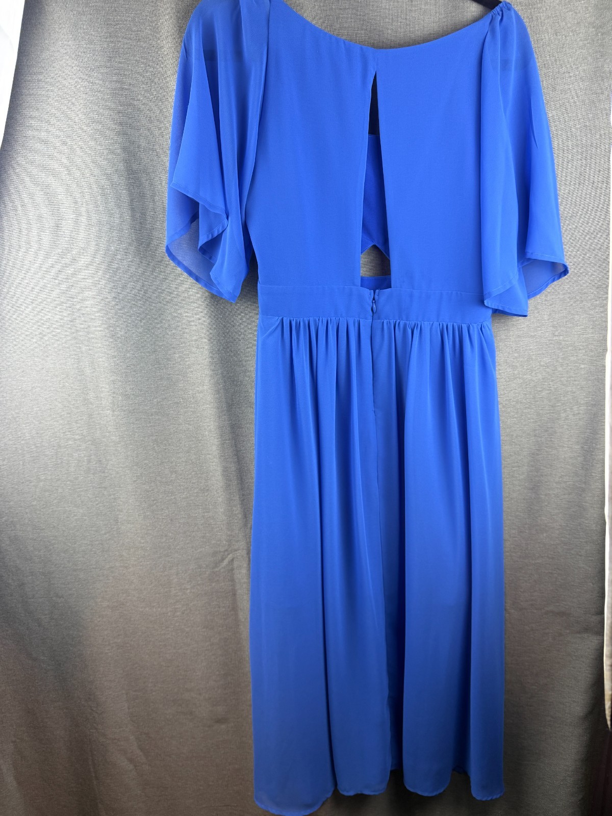 $118 BCBGeneration Women’s Blue Flutter Sleeve Cutout Fit & Flare Dress Size 8