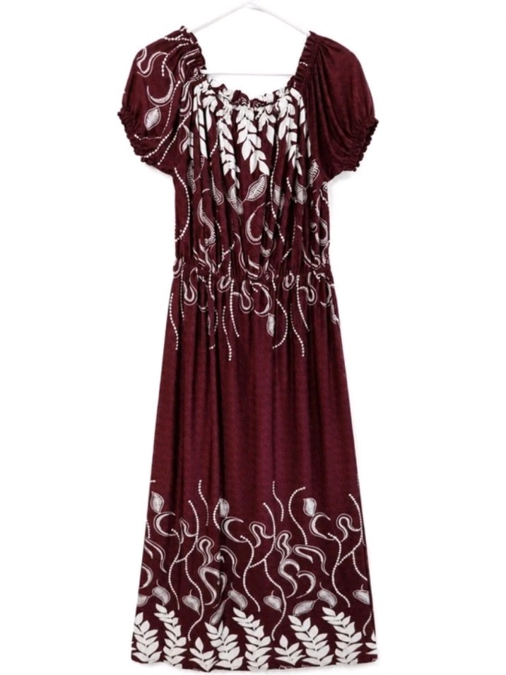 Hots Wing NWT XXL Burgundy Silk Blend Boho Maxi Dress Cottagecore Puff Sleeve