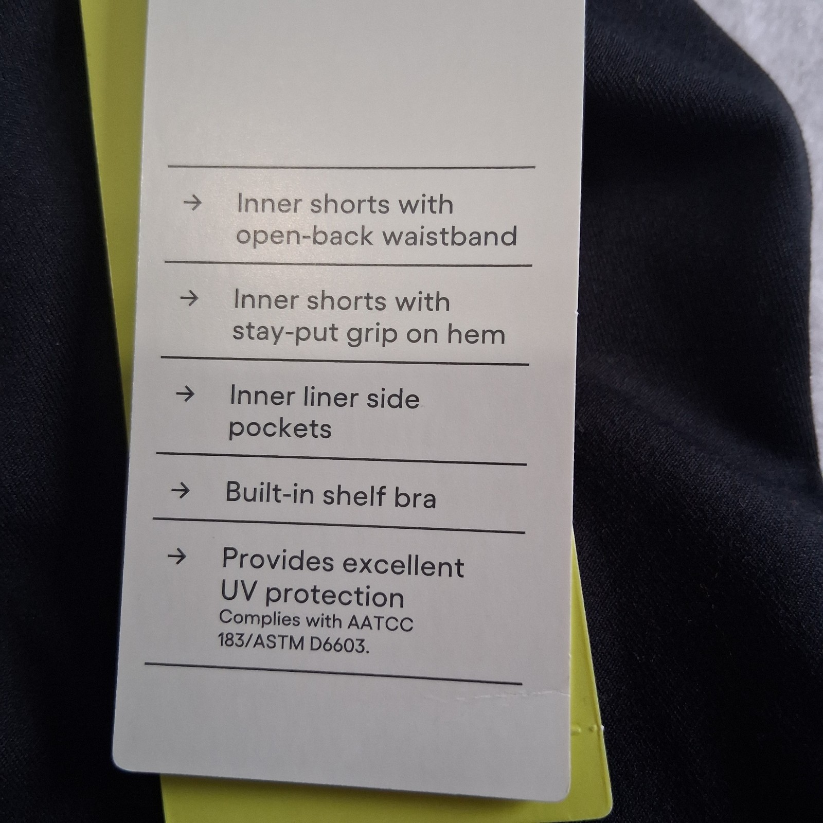 Pleated Active Dress black All In One Motion built in shorts and bra shelf small