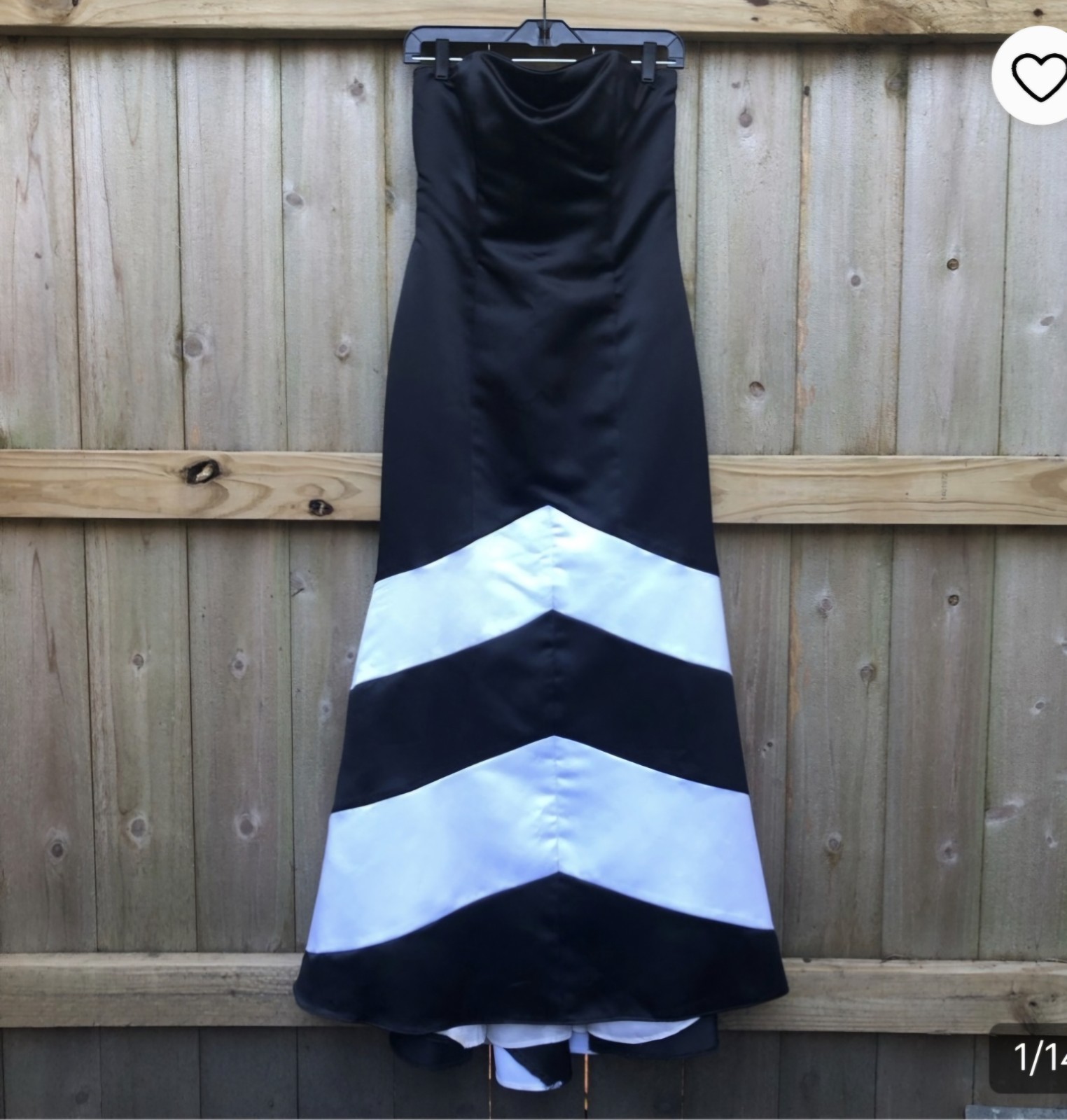 Jessica McClintock Size 1 Strapless Sweetheart Satin Striped Long Gown