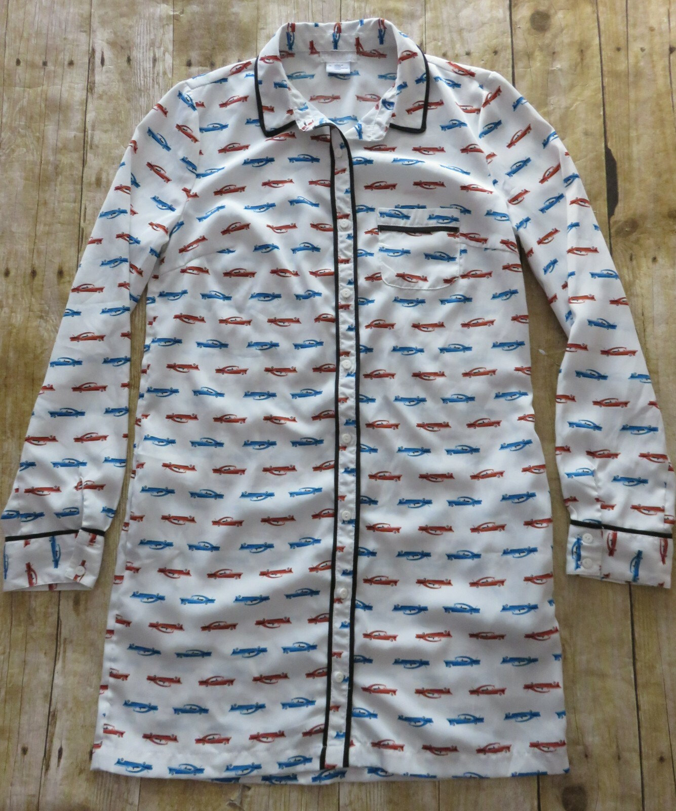 Cooperative Dress Car Print Button Down Short Multi Color Pop Art Retro S