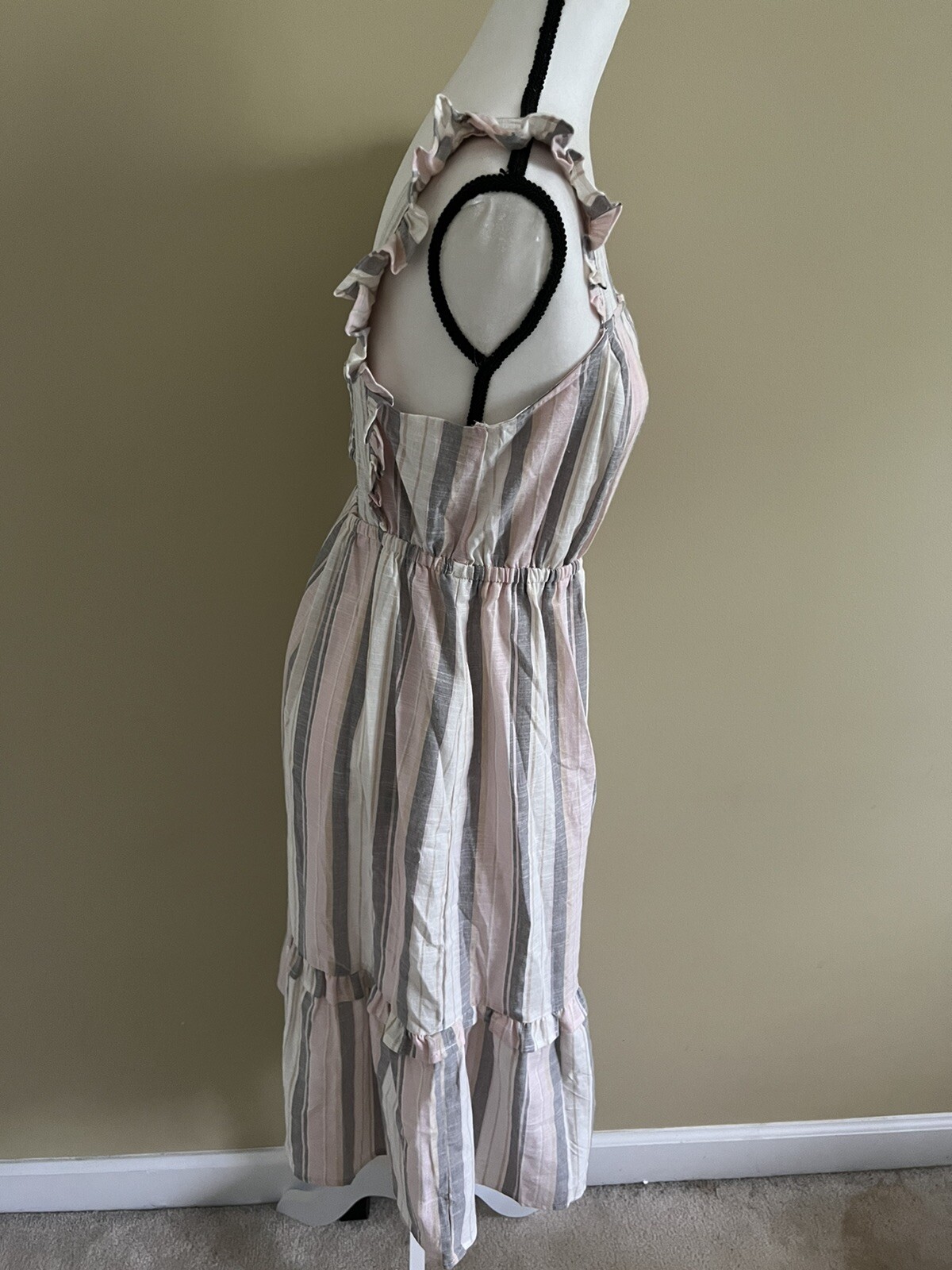 NWT Madison Grey Cotton Pull On Summer Dress, M, made in India