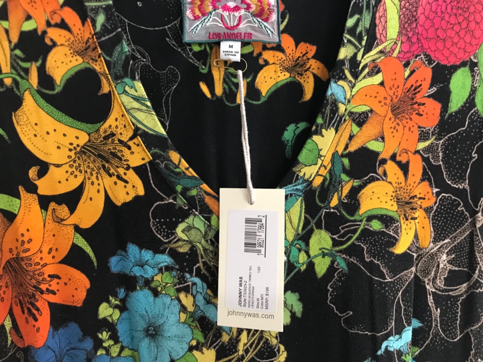 Johnny was nero sequence tiered tea length dress size M