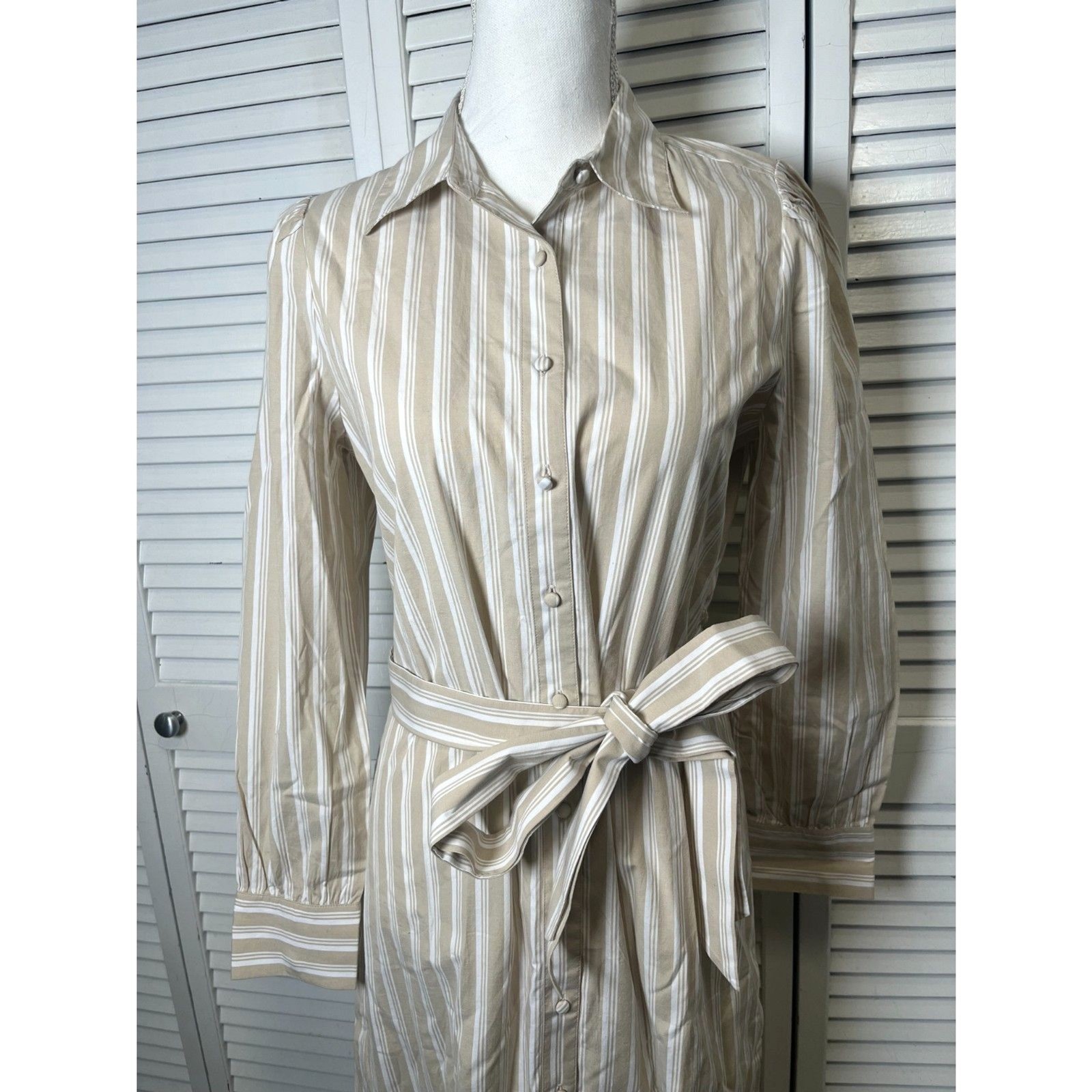 Vineyard Vines Striped Size Small Twill Midi Shirt Dress 98% cotton Preppy