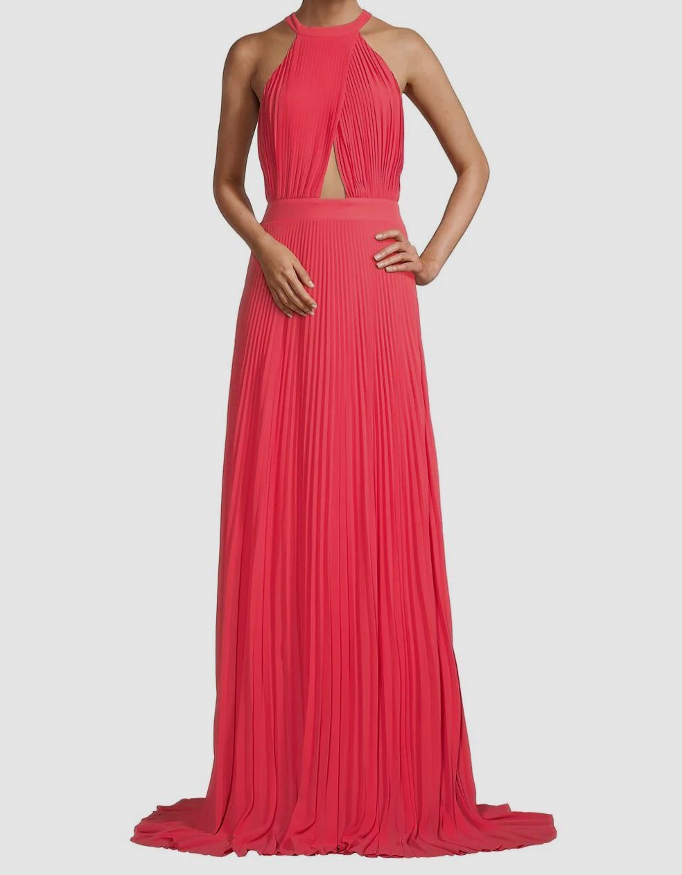 $440 ONE33 Social Women’s Pink Pleated Halter Gown Dress Size 6