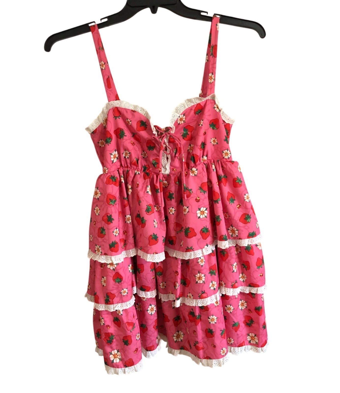 Dolls Kill X Strawberry Shortcake Floral Dress It’s a berry world Lace Adj Strap