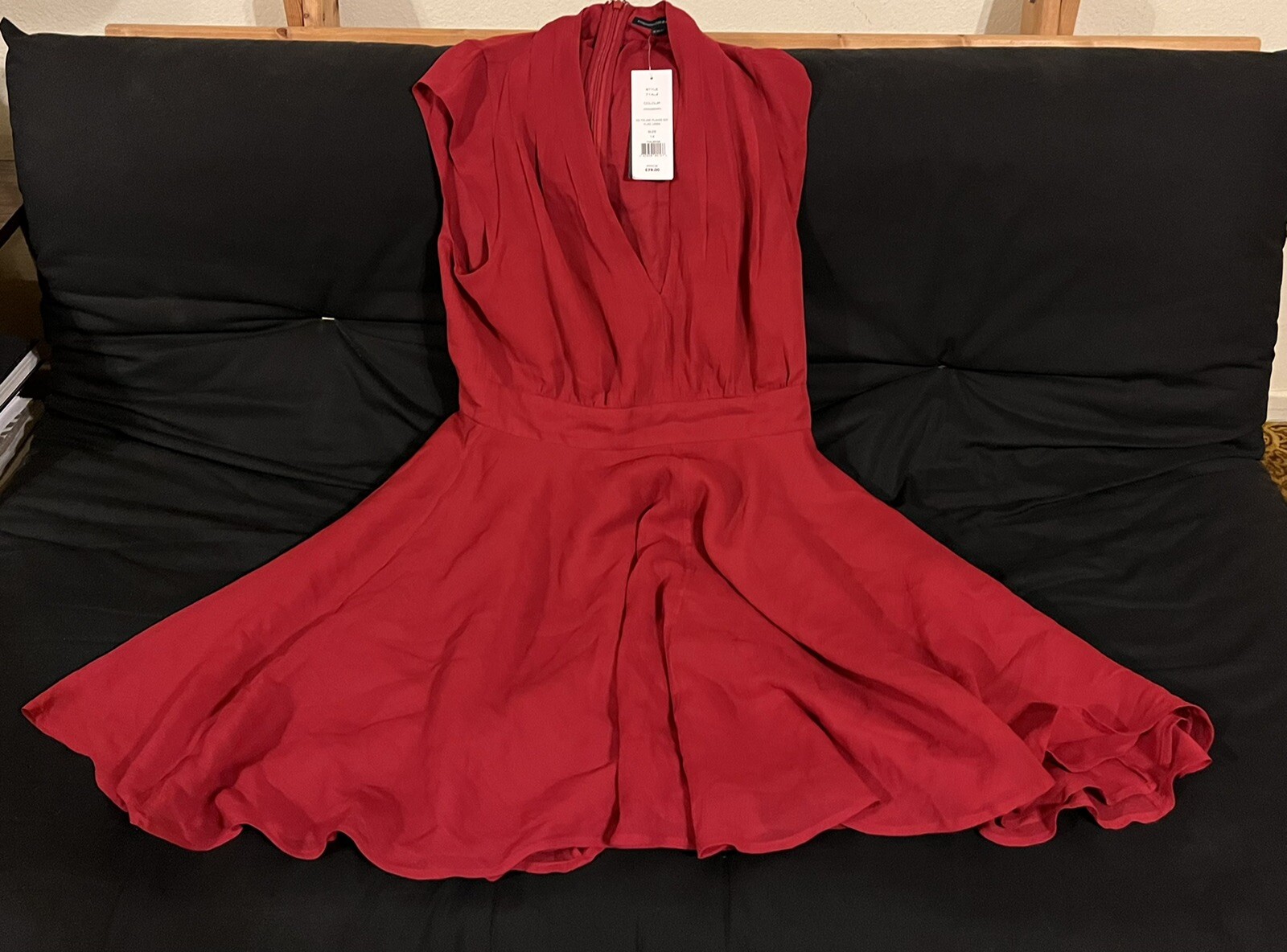 French Connection Dress Style 71ALZ Cranberry Feline Plains Flared New