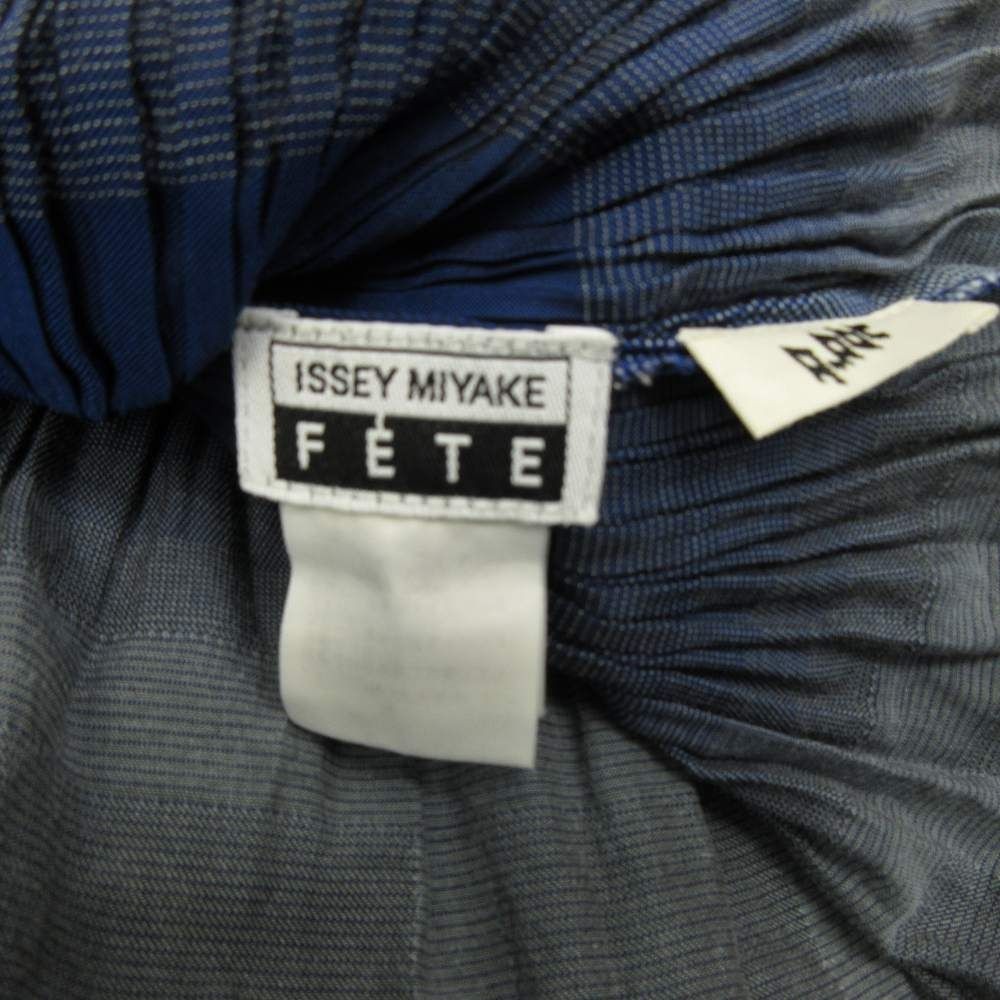 Issey Miyake ISSEY MIYAKE Disappearing Pleats Tunic Dress Check Blue 2 Approxima