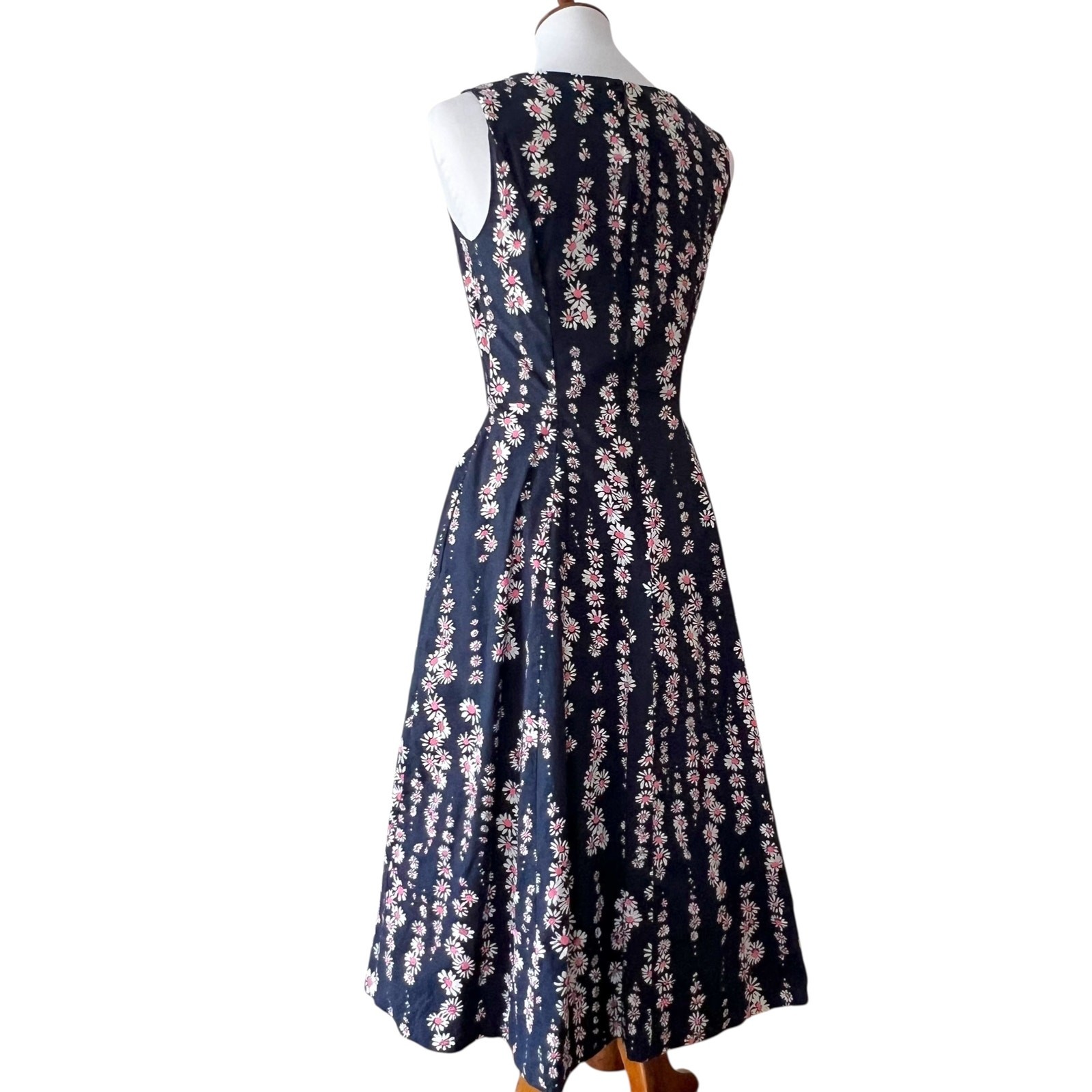 Boden Small Dress Cotton 4 Retro Classic Wedding guest 50s Pinup Cottage Daisies