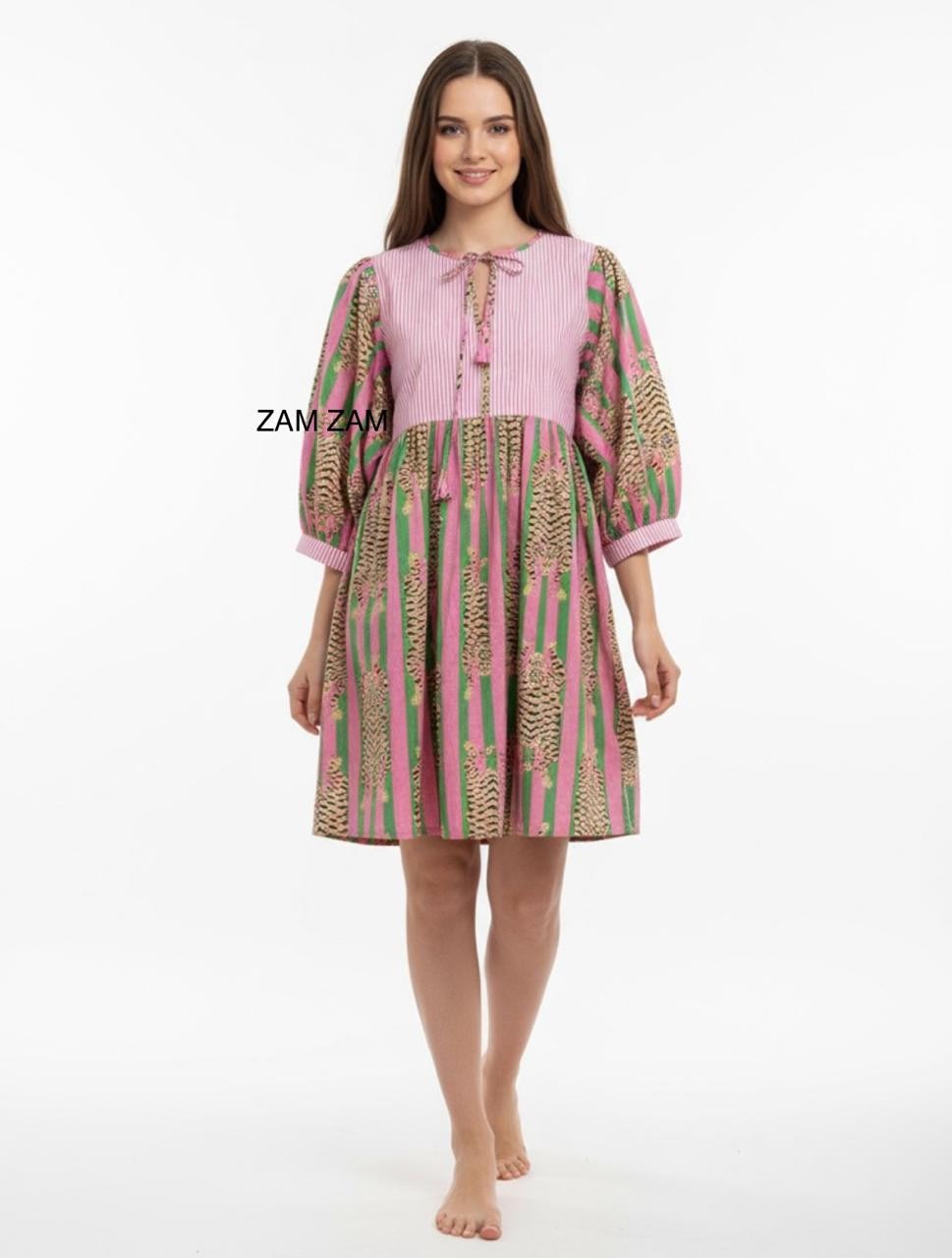 Indian Hand Block Printed Floral Cotton Dress Women | Lightweight All Seasons