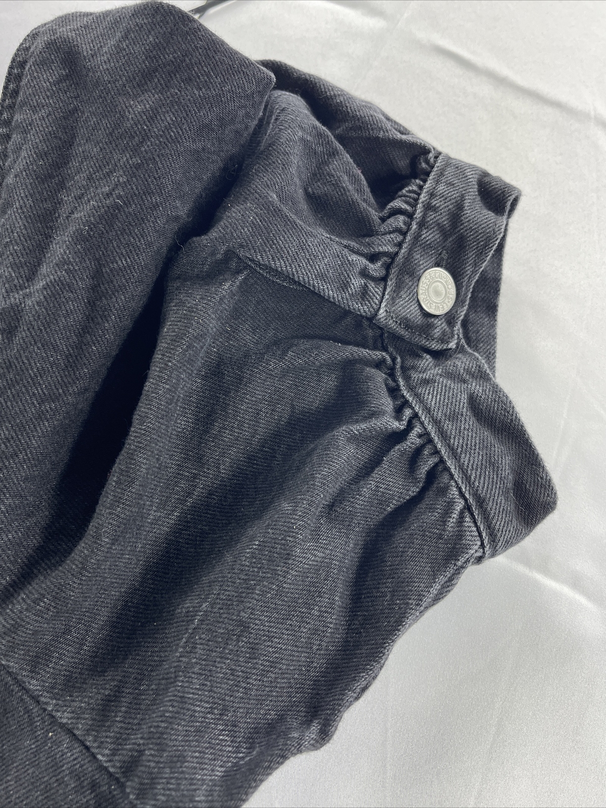 Levi Strauss Black Denim Button Fly Short Sleeve Dress Size L NWT