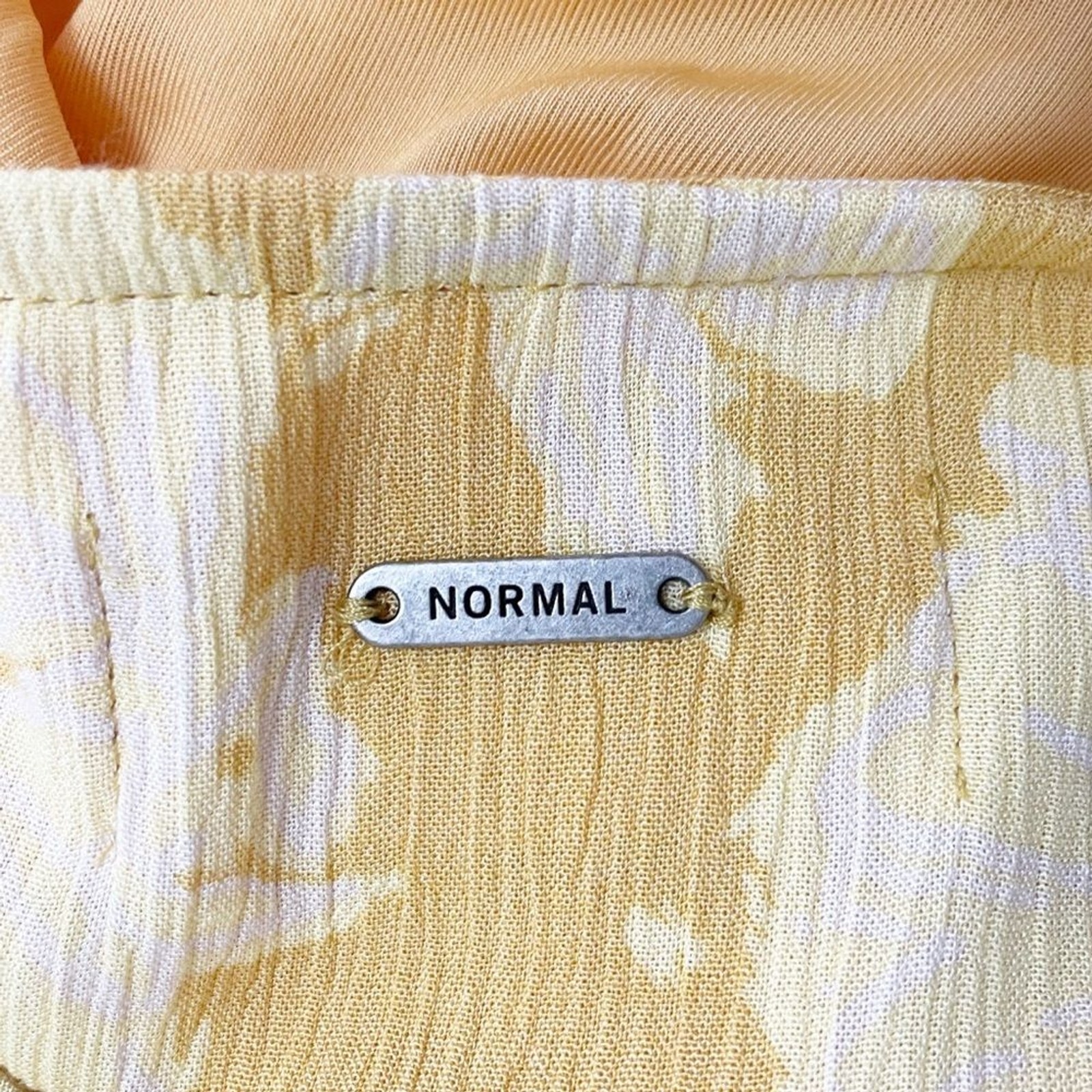 NWT The Normal Brand Ezra Crepe Deep V Button Thru Dress Yellow Size Small NEW