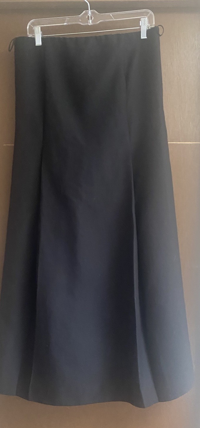 COS Strapless Black Dress Inverted Pleats Pockets 12 Classic Elegant