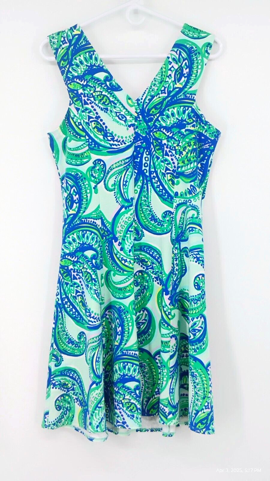 Lilly Pulitzer Dahlia Poolside Blue Keep It Current Terry Fit Flare Dress M