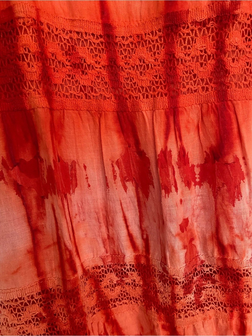 Shore Drive 2X Sleeveless Tie-Dye Maxi Dress in Vibrant Orange-Red