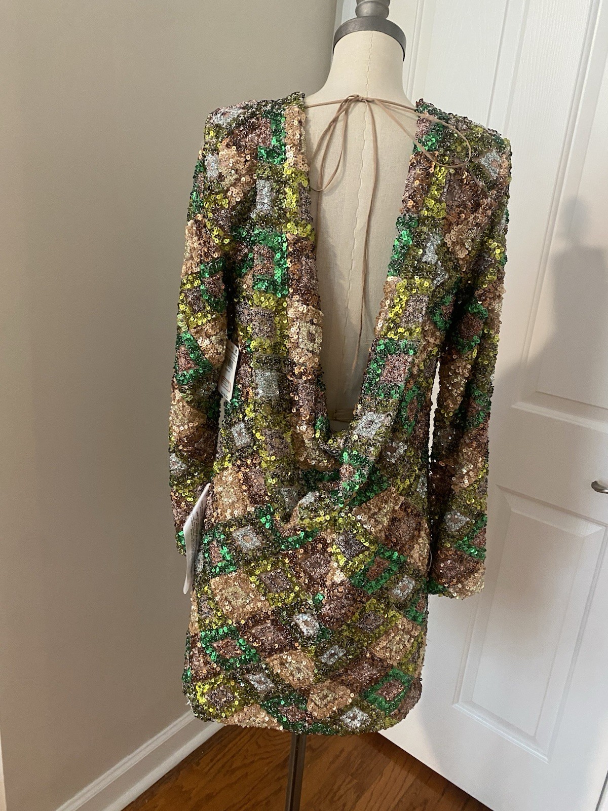 NWT Dress The Population Patchwork Sequin Mini Dress- Medium $310