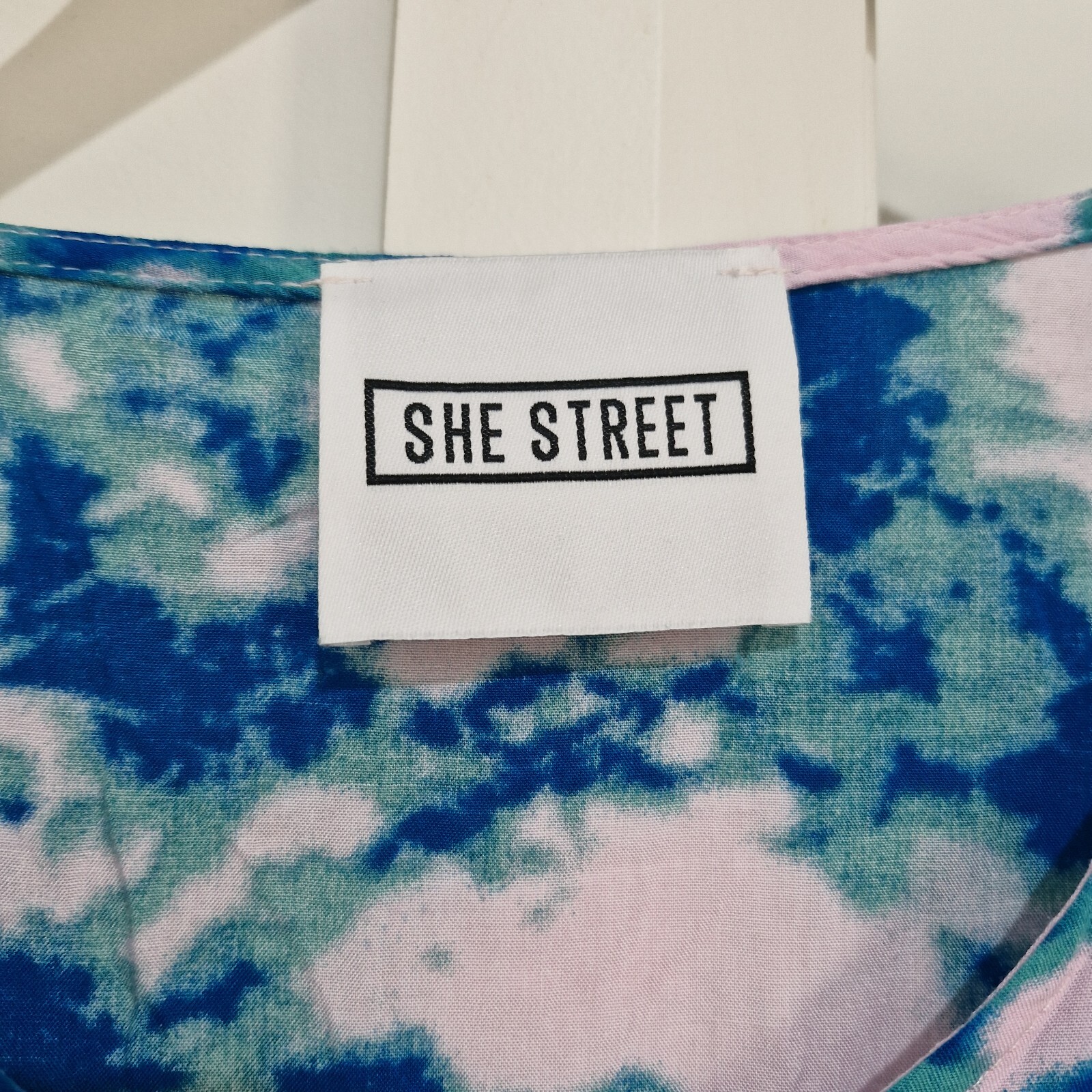 SHE STREET Colourful Print Boho Dress Pink Green Blue Tie Dye Size L One Size