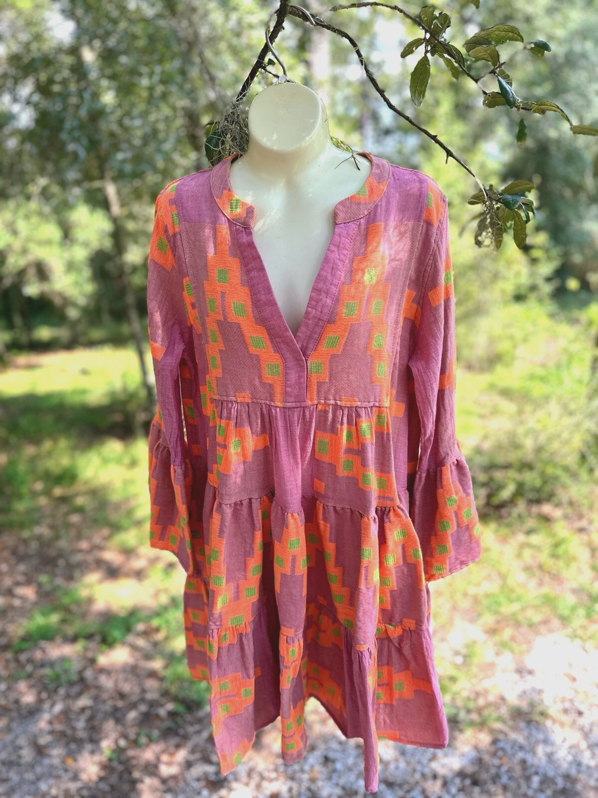 Devotion Twins Anthropologie Tunic Midi Short Dress Ella Boho Boutique SzXS Pink