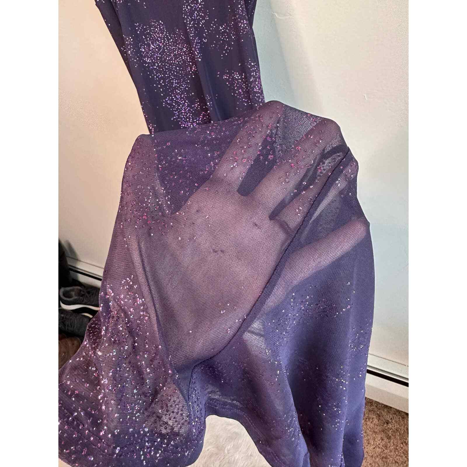 Candy Rocket Purple Glitter High Low Dress