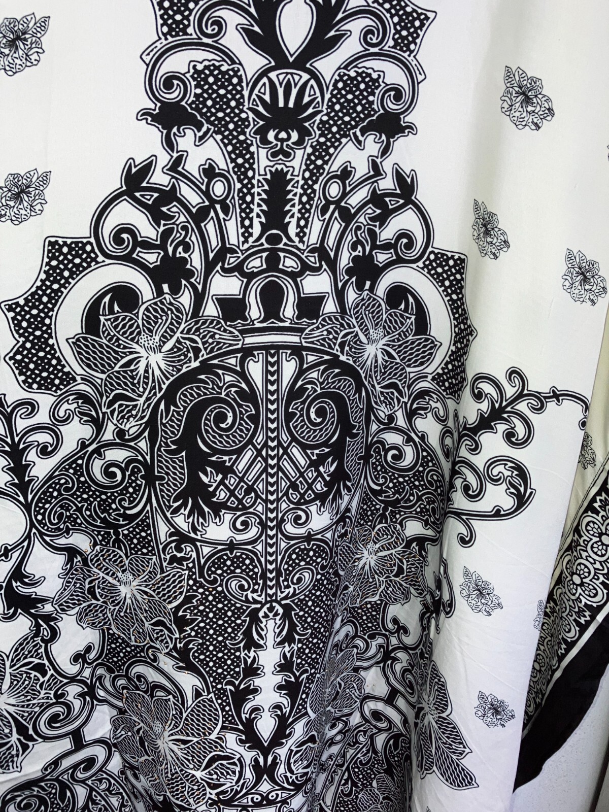 NEW NWT MUMU 2X 3X SANTE KAFTAN CAFTAN HOUSE DRESS BLACK & WHITE #HJ