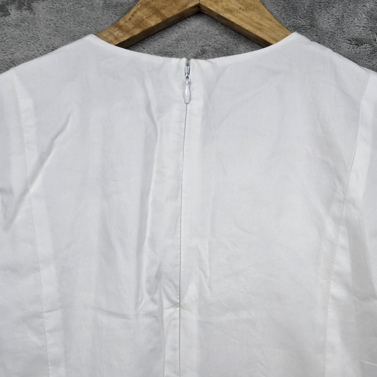 Sofie the Label Shimmer White Bow Dress Puff Sleeve Size Small In Ivory NWT