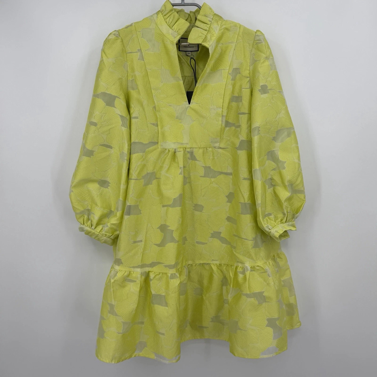 Tuckernuck Citron Fil Coupe Palmerston Dress size XS Floral Long Sleeve Mini NWT