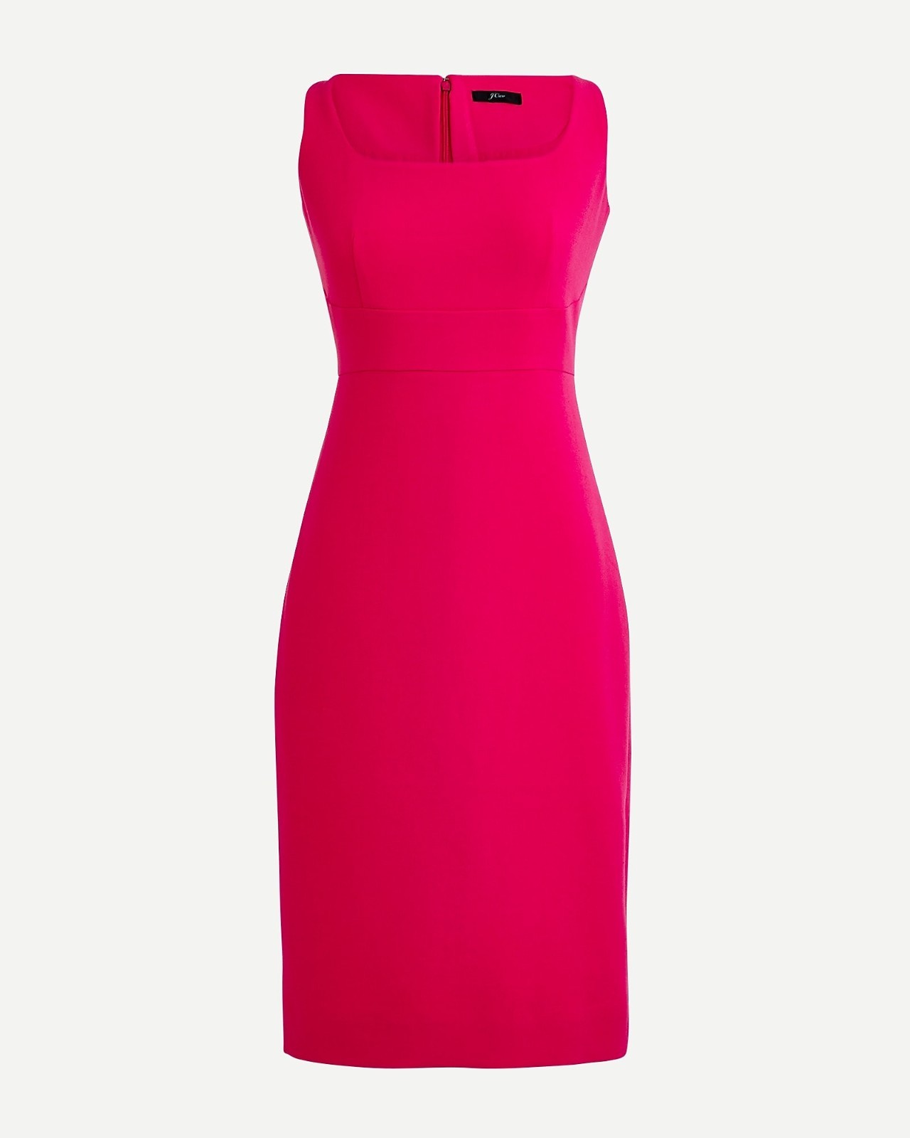 NWT J. Crew Size 8 Hot Pink Fuchsia Sheath Sleeveless Dress in Stretch Crepe NEW