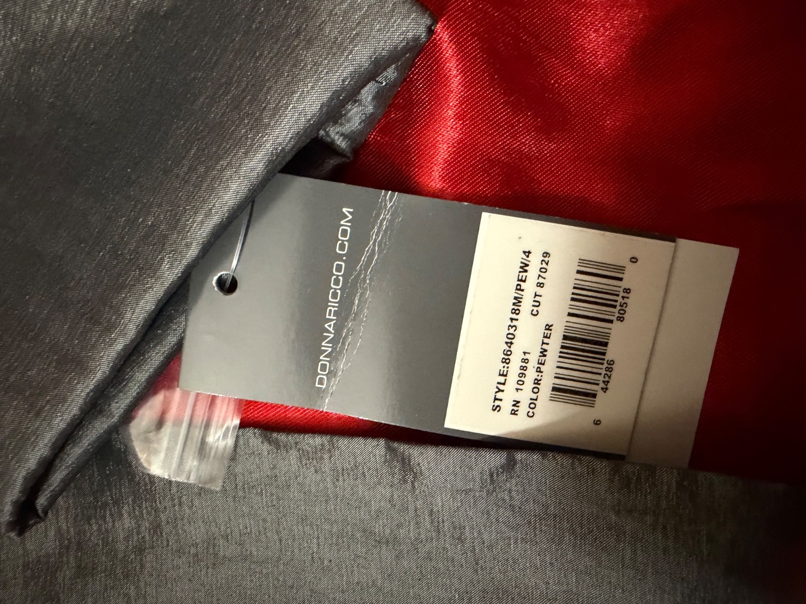 NEW Donna Ricco Silver Metallic size 4 fit & Flare Taffeta Pleat Skirt dress