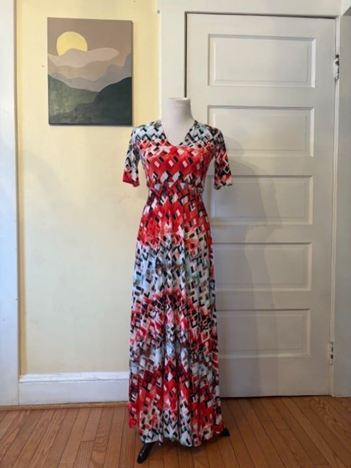 Agnes & Dora Austen Maxi Dress, size XS, silky with pockets floor length pink