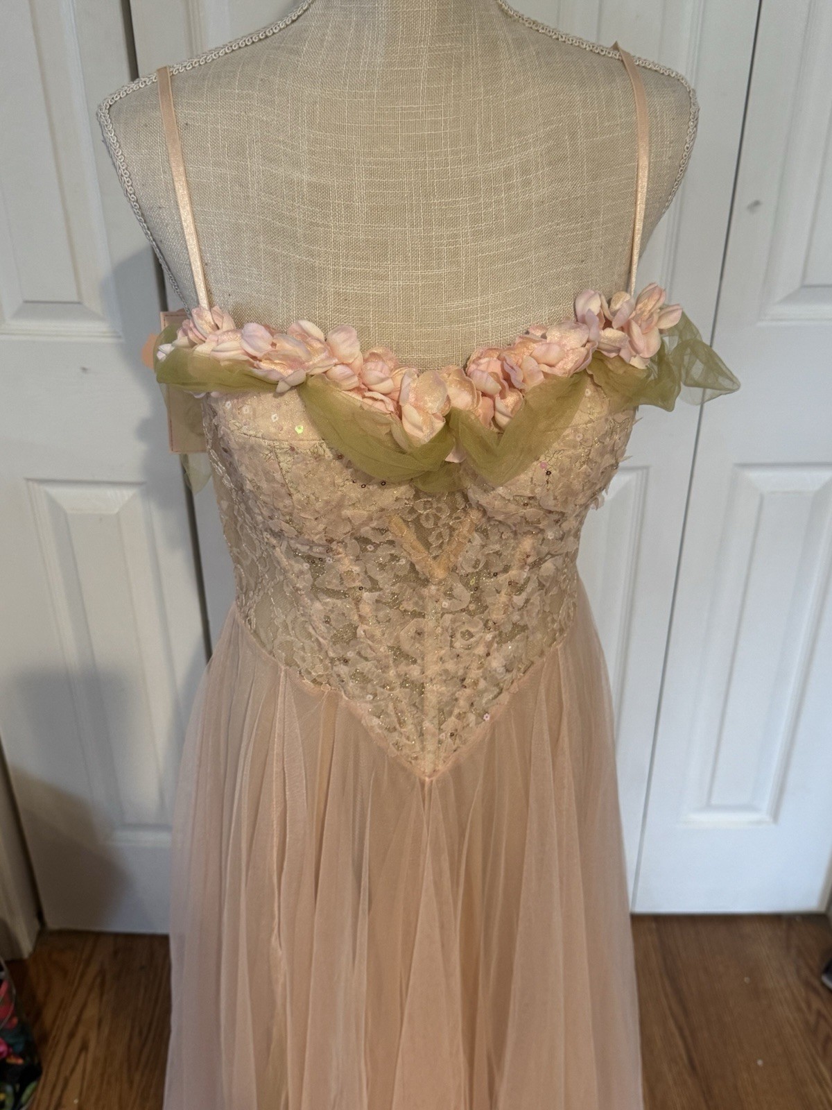 LaceMade -Sweet Heart Pink Romantic Sweet Tulle Princess Lolita SZ XL runs small