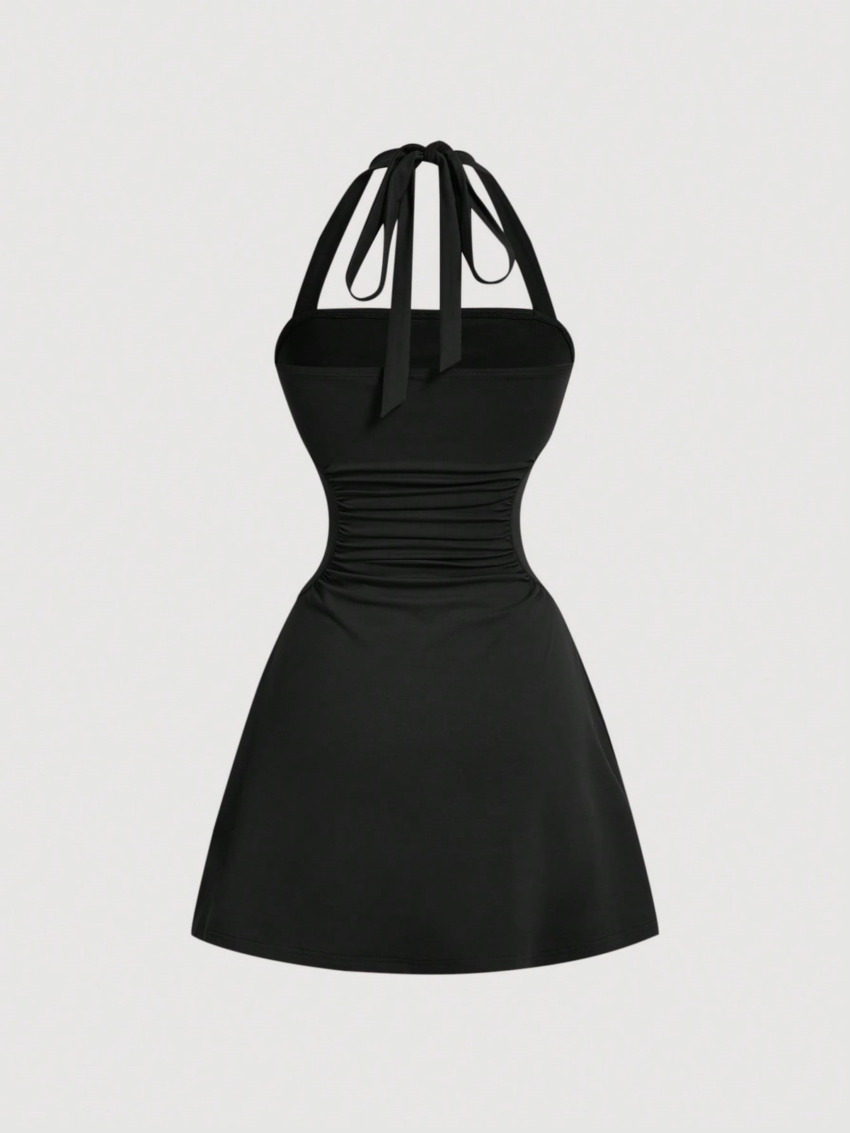 Women Halter Neck Backless Mini Dress Bodycon Party Clubwear Black S M L XL