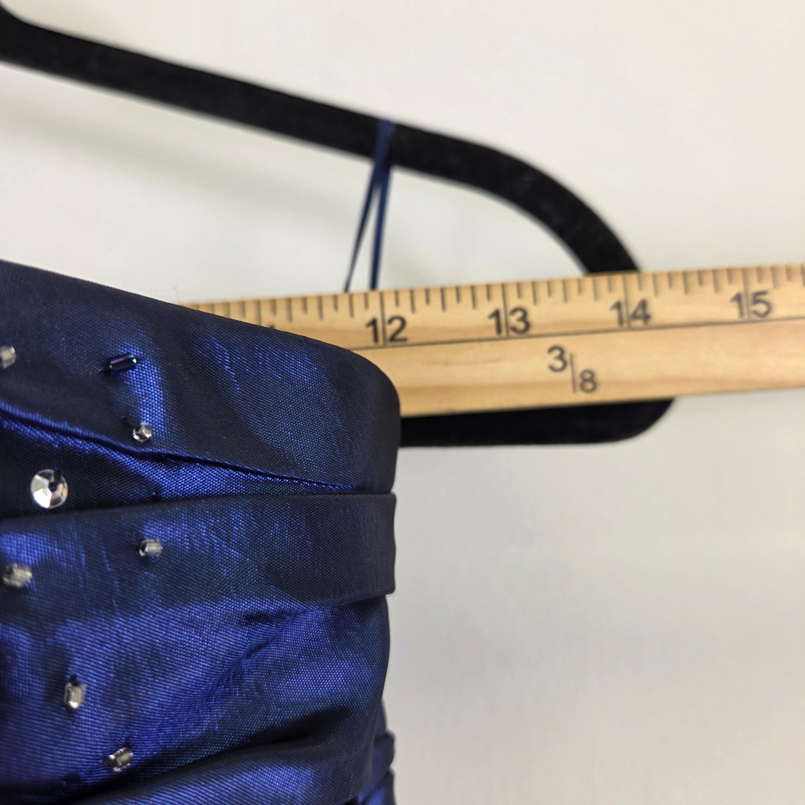 Jump Apparel Royal Blue Strapless Beaded Corset Back Prom Gown Dress Size 1/2