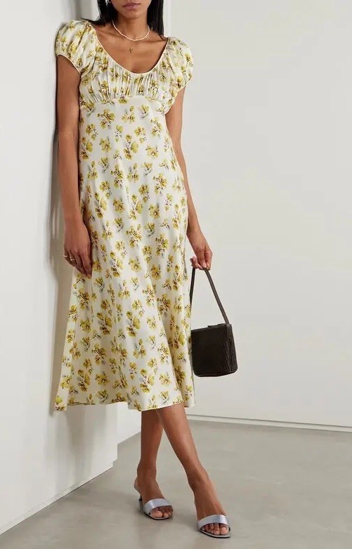 Doen Florencia Midi Dress Silk & Viscose Size S