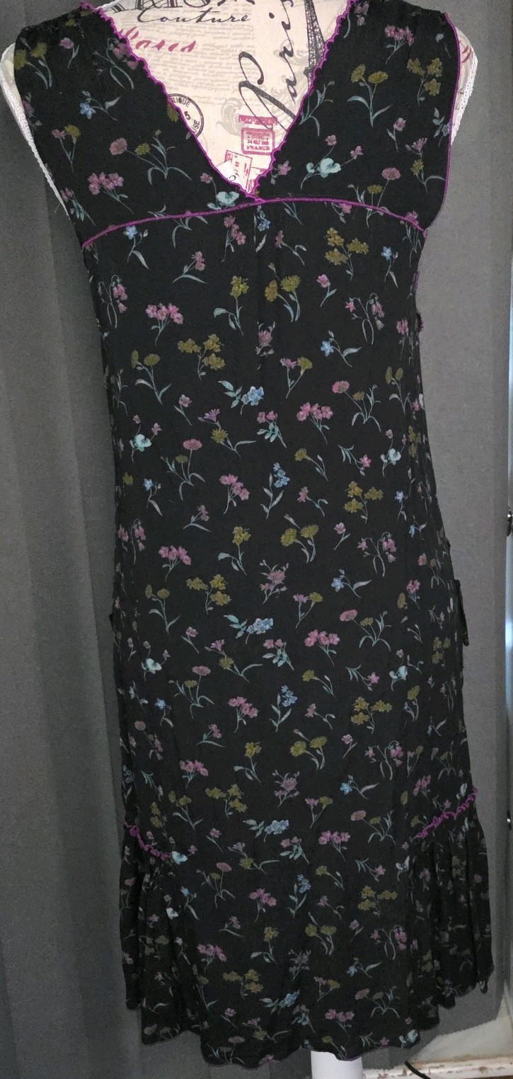Coach 1941 Black Wildflower Dress With Bows Bowdress Size 4 GUC