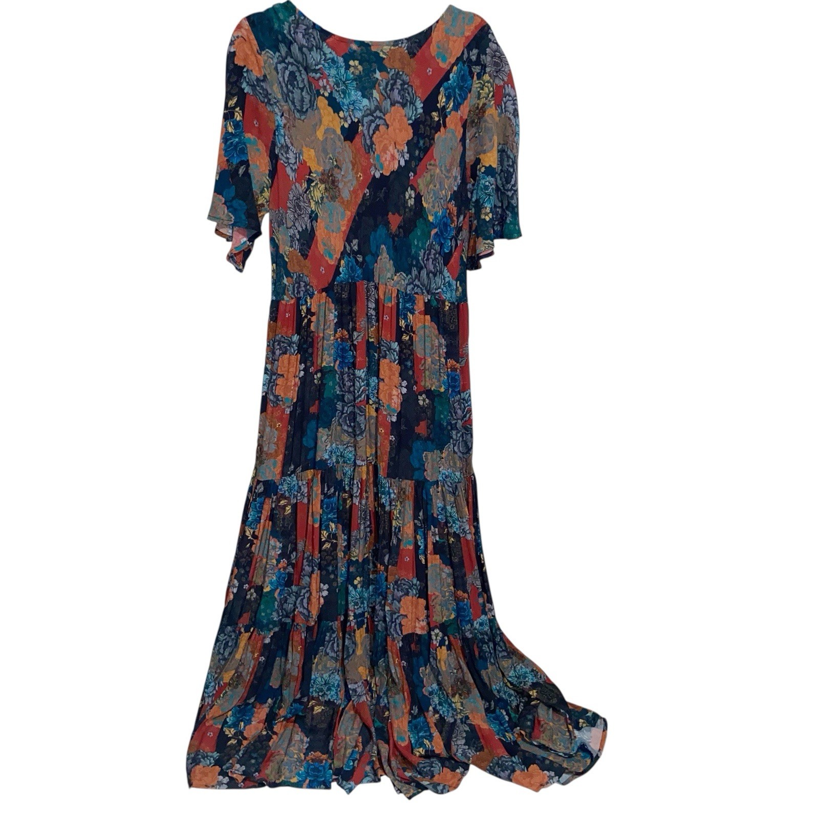 Soft Surroundings Dress Womens Large Tiered Patchwork Cottagecore Boho Mirabelle