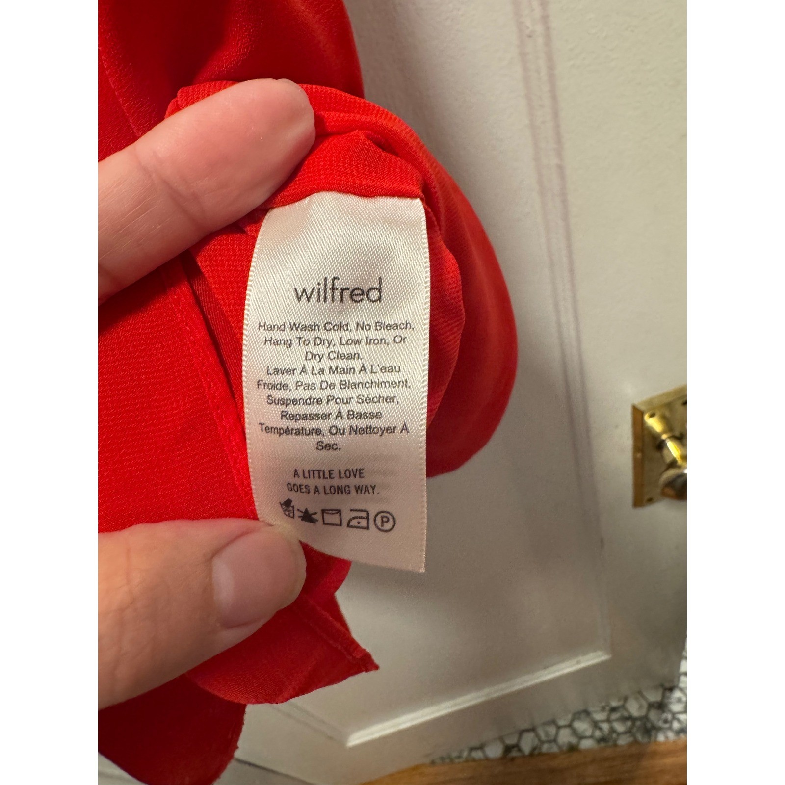 Wilfred Aritzia Red Off The Shoulder Ruffle Mini Dress Small CRL4-80082-28