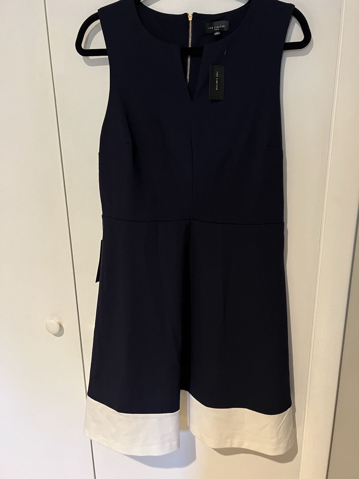NWT The Limited Navy And White Fit And Flare Dress Size Medium