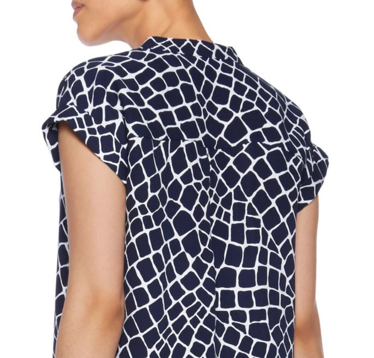 MICHAEL KORS Navy Blue & White Lace Up Mini Dress Size Large RRP £249 VGC