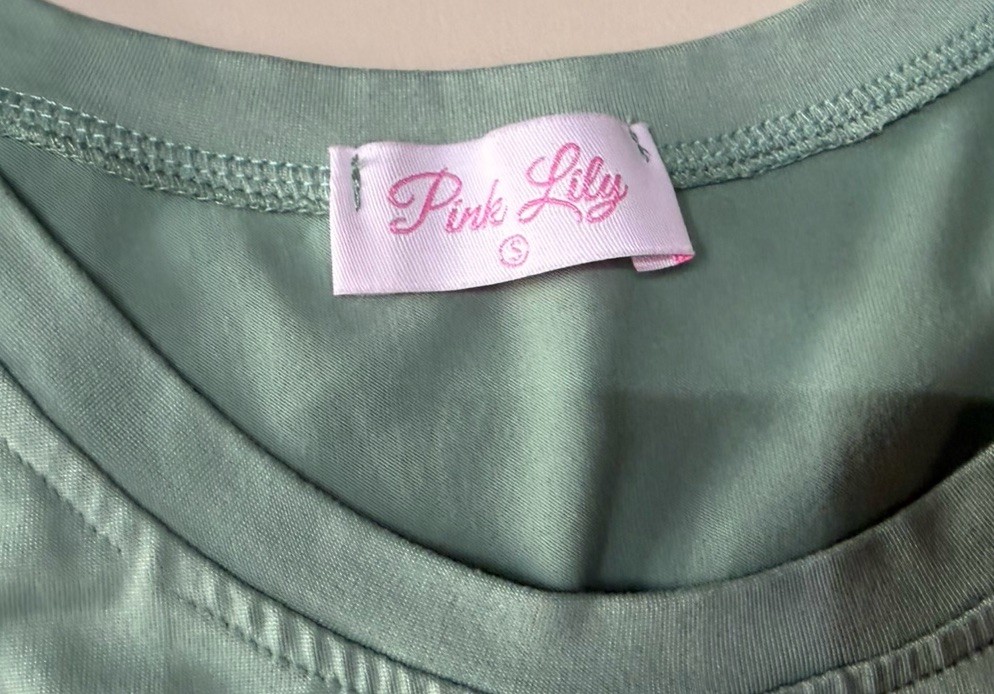 Pink Lily Sage Green Tie Front Sleeveless Bodycon Tank Dress Small S Flattering