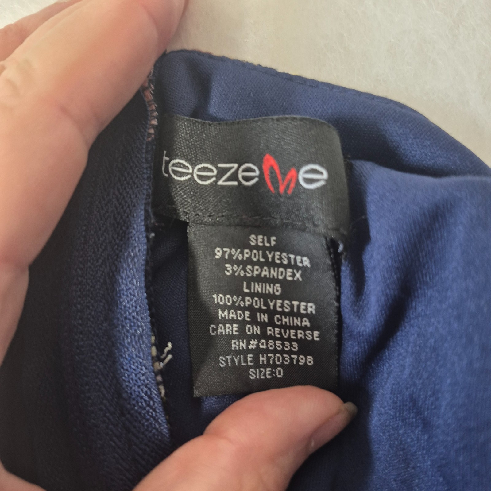 Teeze Me Womens Extra Small Size 0 Navy Florel Fit & Flare Ruffle Dress