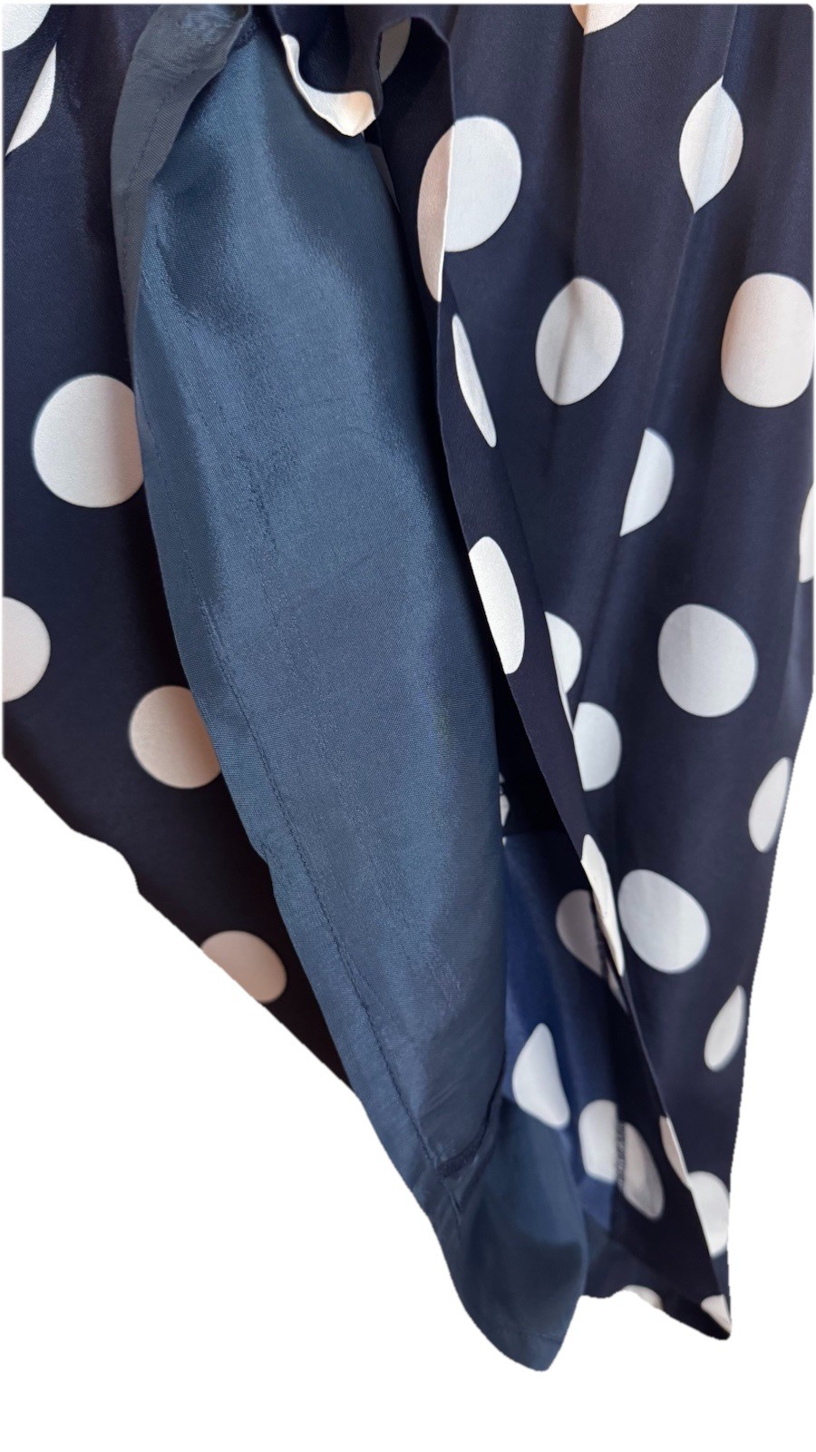 J Crew Navy Blue Polka Dot Shift Dress Elastic Lined Size 8 43750